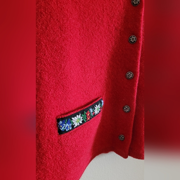 Vintage Pendleton 100% Wool 5 Button Vest, Women's XL, Bright Cherry Red - Picture 2 of 8